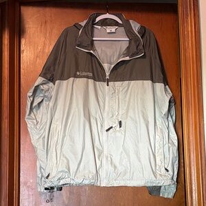 Columbia Men's Grey Two-Tone Rain Jacket XXL VG
